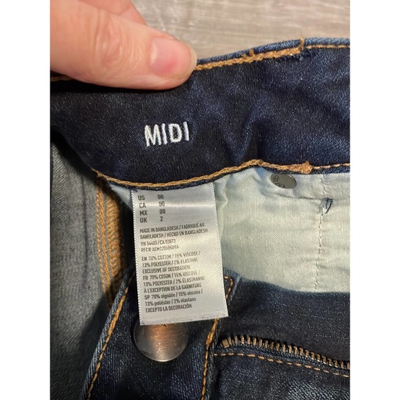 Women’s American Eagle MIDI cut off jeans shorts 00 - Picture 4 of 5